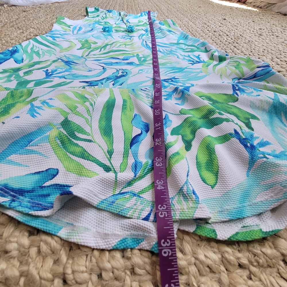 Island Cays Sea Fronds High-Neck Flounce Spa Dress Coverup Pockets UPF 50 Small - Picture 7 of 11